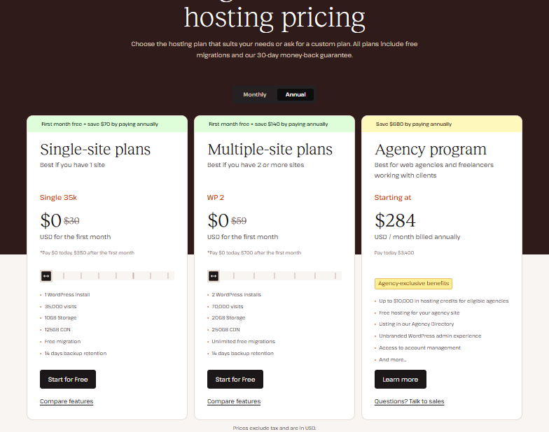 Kinsta wordpress hosting prices for kinsta review