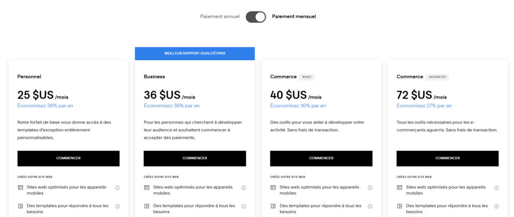 Squarespace review pricing plan